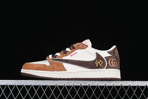 All Categories Air Jordan Jordan Series Basketball Shoes Air Jordan 1 Low High-end Customized Low-top Shoes Travis Scott x Fragment Design x Air Jordan 1 Low OG SP AJ1 Joe 1 Gucci Joint Year of the Snake Limited Brown Snake Low-top Cultural Casual Shoes DM9288-011